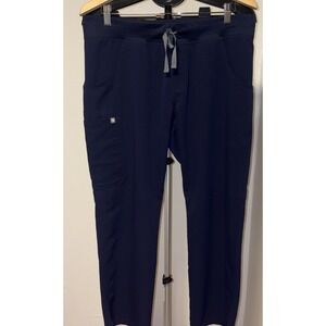 FIGS Navy Blue Scrub Pants Women's Medical Solid L/P Large Petite Kade Cargo